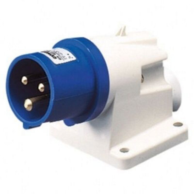 Gewiss Gw60404 Appliance Inlet (Male Plug) 2P&e (3 Pin) Blue 230 Volt 16 Amp from B&Q