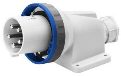 Gewiss Gw61448 Ip67 90 Degrees  Angled Application Inlet 2P+E 63A 230V BlueOutdoor from B&Q