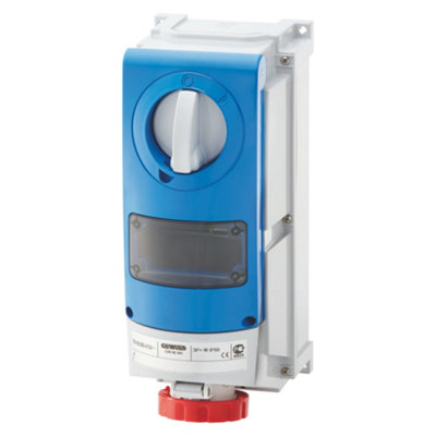 Gewiss Gw66993 Vertical Fixed Interlocked Socket Outlet 3P N E 32A 346 415V Ip66 For Modular Devices from B&Q