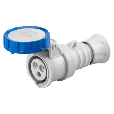 Gewiss Straight Connector HP, 2P+E 16A 200-250V, IP66–IP69, Blue, 6H - Image 3
