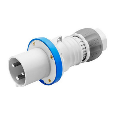 Gewiss Gw61016H Industrial Plug 200-250V 2P+E 3 Pin Blue63 Amp from B&Q