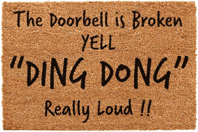 Ckb Ltd Door Bell Broken Yell Novelty Doormat Unique Coir Doormats Front 40Cm B&Q