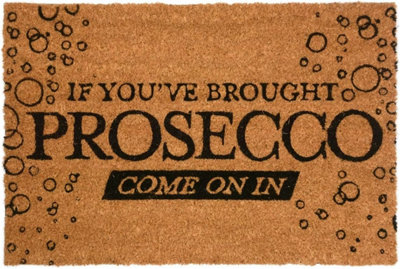 CKB LTD Come In Prosecco Novelty Doormat Unique Coir Front Doormats from B&Q