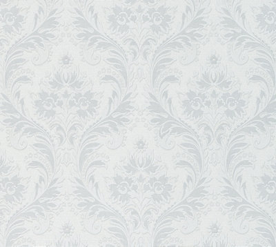 Galerie Neapolis 3 Grey Damasco Di Seta Embossed Wallpaper from B&Q