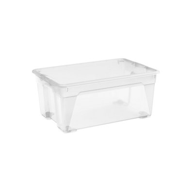 Curver R Box Clear 45L Large Stackable Wheeled Storage Box With Lid from B&Q