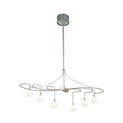 Luminosa Lighting Luminosa Lunar Straight Bar Pendant Ceiling Light Satin Nickel from B&Q