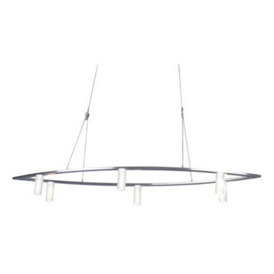 Luminosa Lighting Luminosa Twinline Cylindrical Pendant Ceiling Light Satin Nickel from B&Q