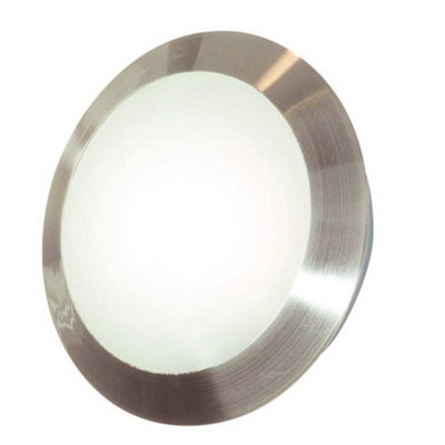 Luminosa Lighting Luminosa Flush Ceiling Light Stainless Steel from B&Q