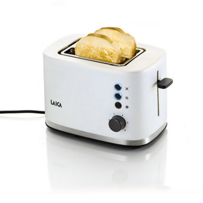 Laica Dual Flo 2 Slice ToasterWith Defrost & Reheat Functions6 Browning SettingsWhite from B&Q