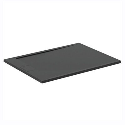 Ideal Standard Ultraflat S I.life Matt Jet Black Rectangular Centre Drain Universal Shower Tray (L)1200mm (W)800mm (H) 30mm from B&Q