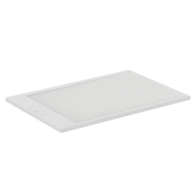 B&Q -  Ultraflat S I.life Matt Pure White Rectangular Centre Drain Universal Shower Tray (L)1200mm (W)900mm (H) 30mm