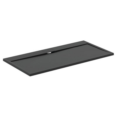 Ideal Standard Ultraflat S I.life Matt Jet Black Rectangular Universal Shower Tray (L)1600mm (W)800mm (H) 30mm from B&Q
