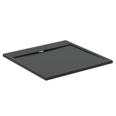 Ideal Standard Ultraflat S I.life Matt Jet Black Square Universal Shower Tray (L)900mm (W)900mm (H) 30mm from B&Q