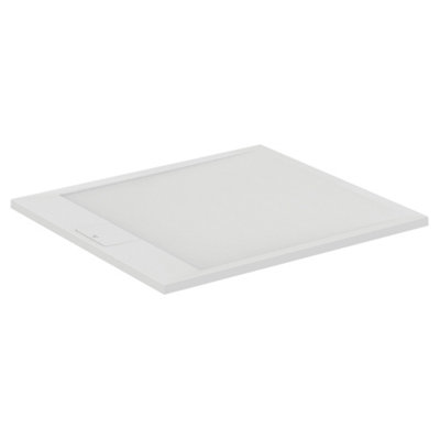 B&Q -  Ultraflat S I.life Matt Pure White Rectangular End Drain Universal Shower Tray (L)1000mm (W)900mm (H) 30mm