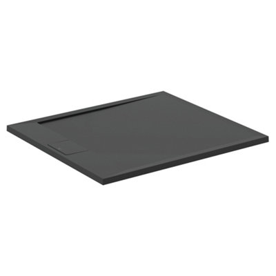 B&Q -  Ultraflat S I.life Matt Jet Black Rectangular Universal Shower Tray (L)1000mm (W)900mm (H) 30mm