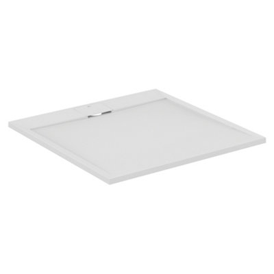 Ideal Standard Ultraflat S I.life Matt Pure White Square Centre Drain Universal Shower Tray (L)1000mm (W)1000mm (H) 30mm from B&Q