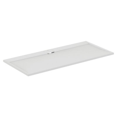 Ideal Standard Ultraflat S I.life Matt Pure White Rectangular Centre Drain Universal Shower Tray (L)2000mm (W)900mm (H) 30mm from B&Q