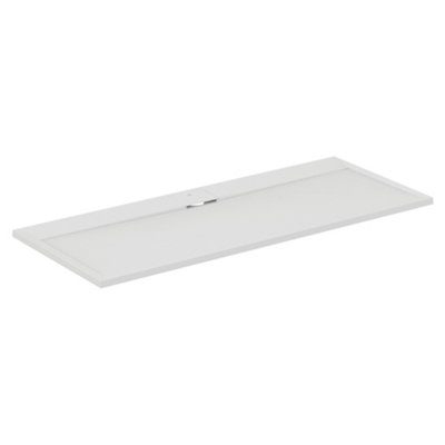 B&Q -  Ultraflat S I.life Matt Pure White Rectangular Centre Drain Universal Shower Tray (L)1700mm (W)700mm (H) 30mm