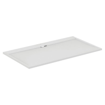 Ideal Standard Ultraflat S I.life Matt Pure White Rectangular Centre Drain Universal Shower Tray (L)1800mm (W)1000mm (H) 30mm from B&Q