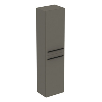 B&Q -  I.life A Tall Matt Quartz Grey Single Wall-Mounted Bathroom Cabinet (H)160Cm (W)40Cm