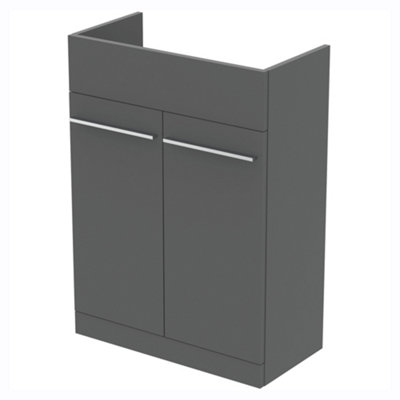 Ideal Standard I.life A Matt Carbon Grey Double Bathroom Sink Cabinet (H) 835mm (W) 600mm (D) 21Cm from B&Q
