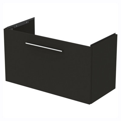 Ideal Standard I.life S Compact Matt Carbon Grey Wood Effect Wall-Mounted Bathroom Vanity Unit (H) 440mm (W) 800mm from B&Q