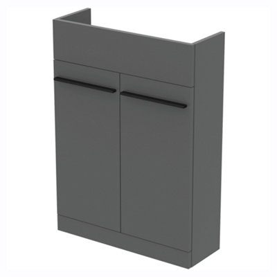 Ideal Standard I.life S Matt Silk Black Double Bathroom Sink Cabinet (H) 835mm (W) 600mm (D) 21Cm from B&Q