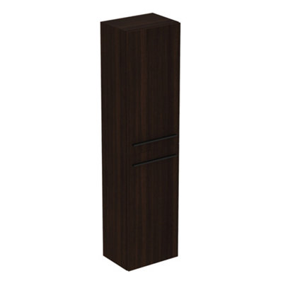 B&Q -  I.life A Tall Matt Coffee Oak Effect Single Wall-Mounted Bathroom Cabinet (H)160Cm (W)40Cm