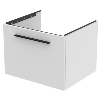Ideal Standard I.life B Matt White Wood Effect Wall-Mounted Bathroom Vanity Unit (H) 440mm (W) 600mm from B&Q
