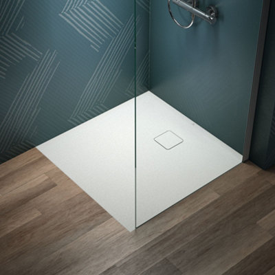 Ideal-Standard Ideal Standard Ultra Flat Evo Square 35mm Shower Tray In Silk White With Waste 900 X 900mm from B&Q
