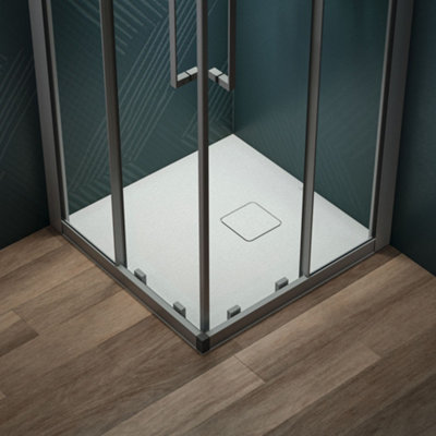 Ideal-Standard Ideal Standard Ultra Flat Evo Square 35mm Shower Tray In Silk White With Waste 700 X 700mm from B&Q