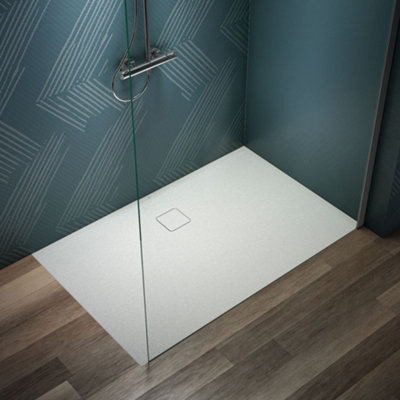 Ideal-Standard Ideal Standard Ultra Flat Evo Rectangle 35mm Shower Tray In Silk White With Waste 1400 X 900mm from B&Q