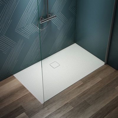 Ideal-Standard Ideal Standard Ultra Flat Evo Rectangle 35mm Shower Tray In Silk White With Waste 1400 X 800mm from B&Q