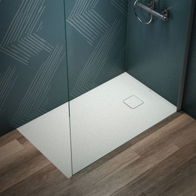 Ideal-Standard Ideal Standard Ultra Flat Evo Rectangle 35mm Shower Tray In Silk White With Waste 1200 X 700mm from B&Q