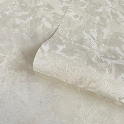 Belgravia Heavyweight Textured Vinyl Lusso Marble Effect Wallpaper Natural 304 from B&Q