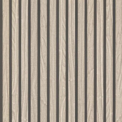 Belgravia Decor Realistic Wood Slats Effect Light Oak Wallpaper W2921 from B&Q
