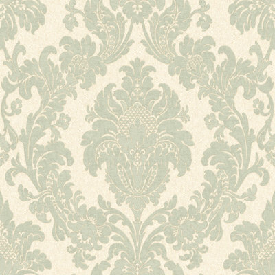 Belgravia Décor Ciara Damask Wallpaper Green