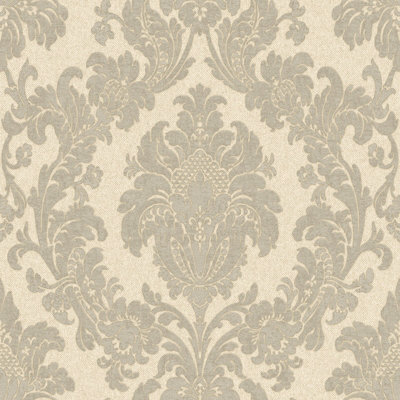 Belgravia Décor Ciara Damask Soft Silver Wallpaper from B&Q