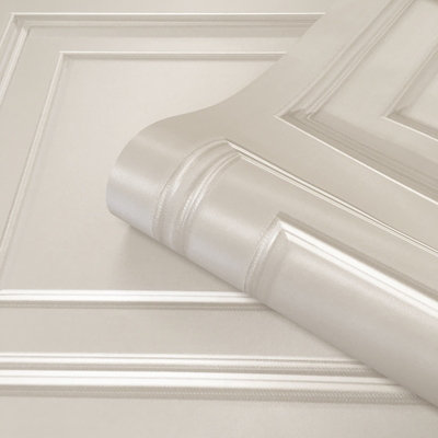 Belgravia Amara Panel Heavyweight Textured Vinyl Wallpaper Natural 7373 from B&Q