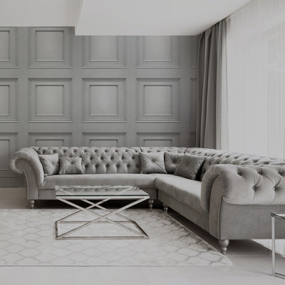 Belgravia Amara Panel Heavyweight Textured Vinyl Wallpaper Grey 7374 from B&Q