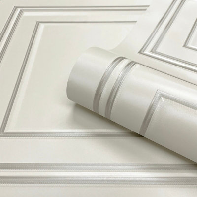 Belgravia Amara Panel Heavyweight Textured Vinyl Wallpaper Natural 7388 from B&Q