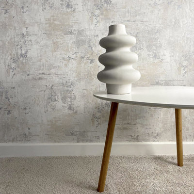 Belgravia Décor Plaster White Vinyl Wallpaper from B&Q