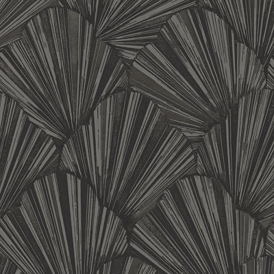Gb 33340 Allegra Geometric Black Wallpaper By Belgravia from B&Q