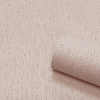 Belgravia Tiffany Pearl Heavyweight Textured Vinyl Wallpaper Natural 41313 from B&Q