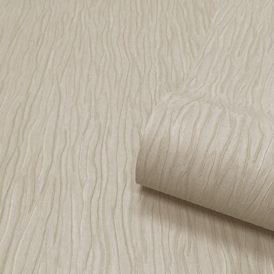 Belgravia Tiffany Heavyweight Textured Vinyl Wallpaper Natural 41317 from B&Q