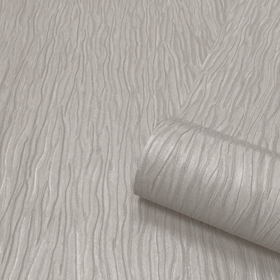 Belgravia Tiffany Heavyweight Textured Vinyl Wallpaper Grey 41318 from B&Q