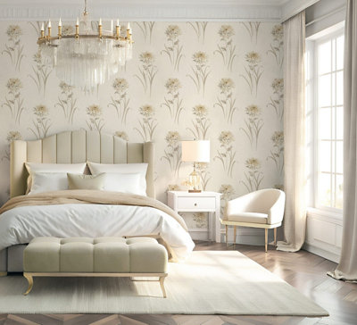 Belgravia Decor Tiffany Bella Champagne Floral from B&Q