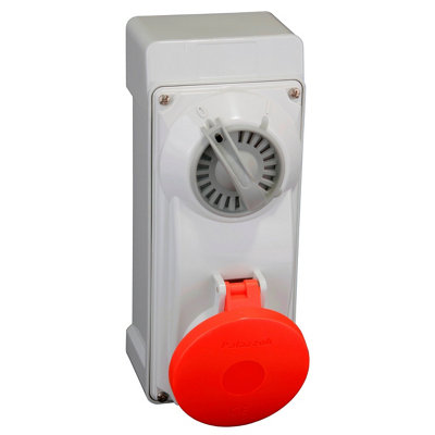 Lewden Pm32/3308Nfpb 32A 3P+N+E 415V Interlocked Switched Socket Ip44 from B&Q