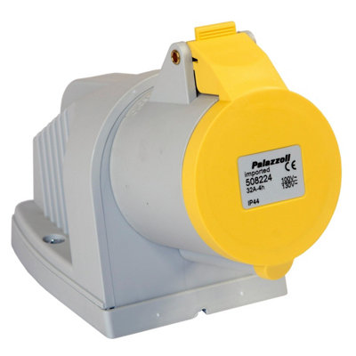 Lewden 508224 32A 2P+E 110V Angled Wall Mounted Socket Ip44 from B&Q