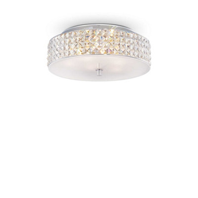 B&Q -  Luminosa Roma 6 Light Medium Flush Ceiling Light ChromeG9